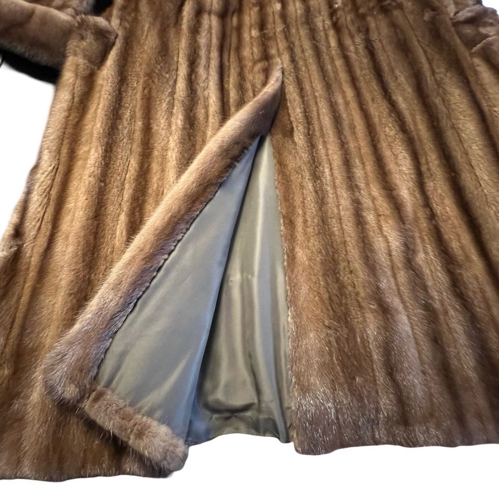 Vintage Nina Ricci Natural Female Let Out Mink Fur Coat Size M Genuine Womens - Picture 8 of 16